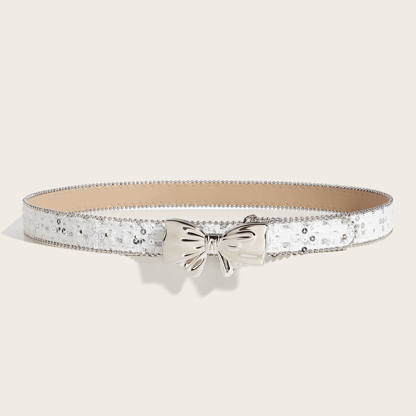 Denim Butterfly Buckle Beaded Statement Belt