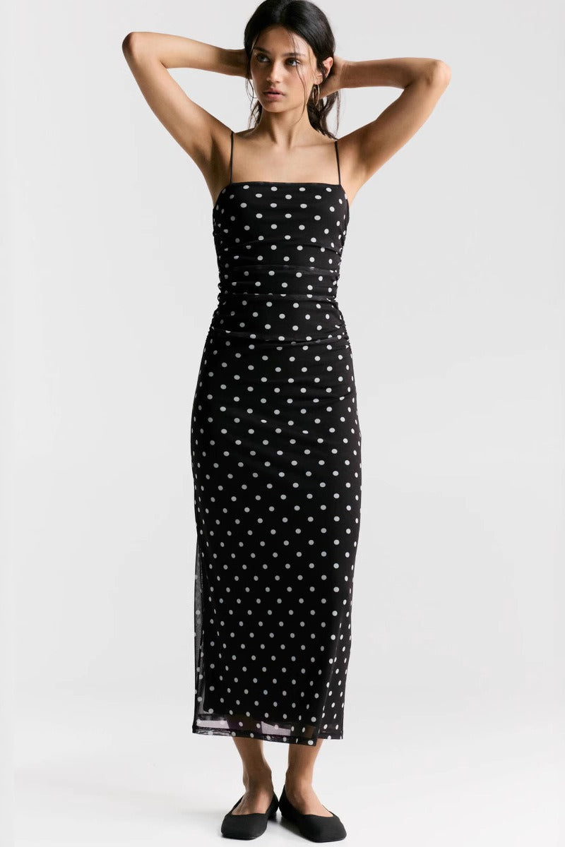 Sexy Polka Dot Cami Bodycon Maxi Dress Secondary image