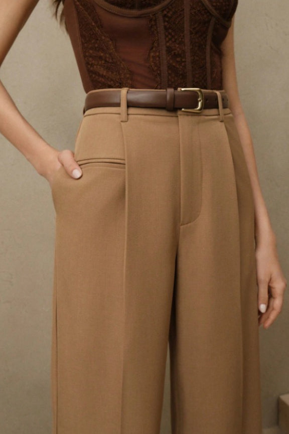 High Waist Fluid Long Straight Pants Main image