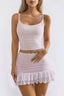 Jacquard Lace Camisole Crop Top Mini Skirt Set