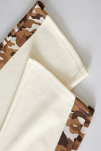 Camo Panel Wide Leg Sweatpants