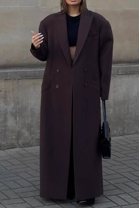 Blazer Lapel Long Jacket Style Overcoat Main image