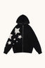 Star Pattern Vintage Knit Zip Up Hoodie
