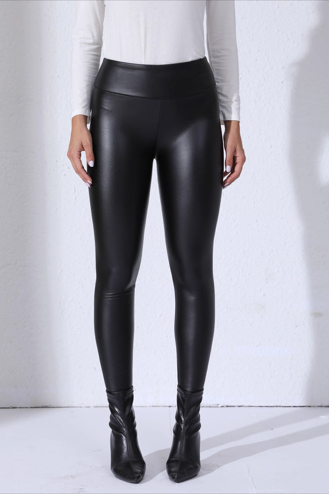 Faux Leather Thermal High-Rise Sculpting Leggings Main image