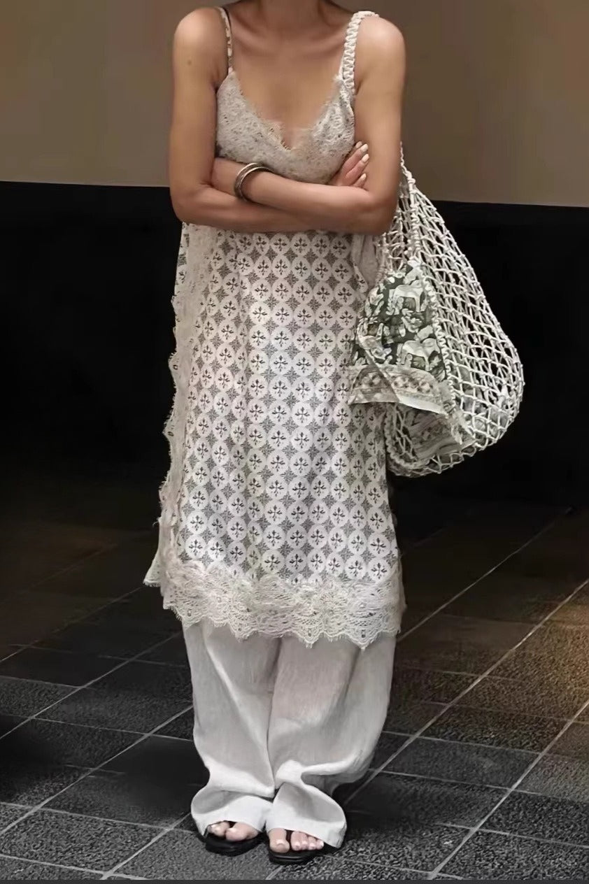 Floral Lace Spaghetti Strap Boho Dress Secondary image