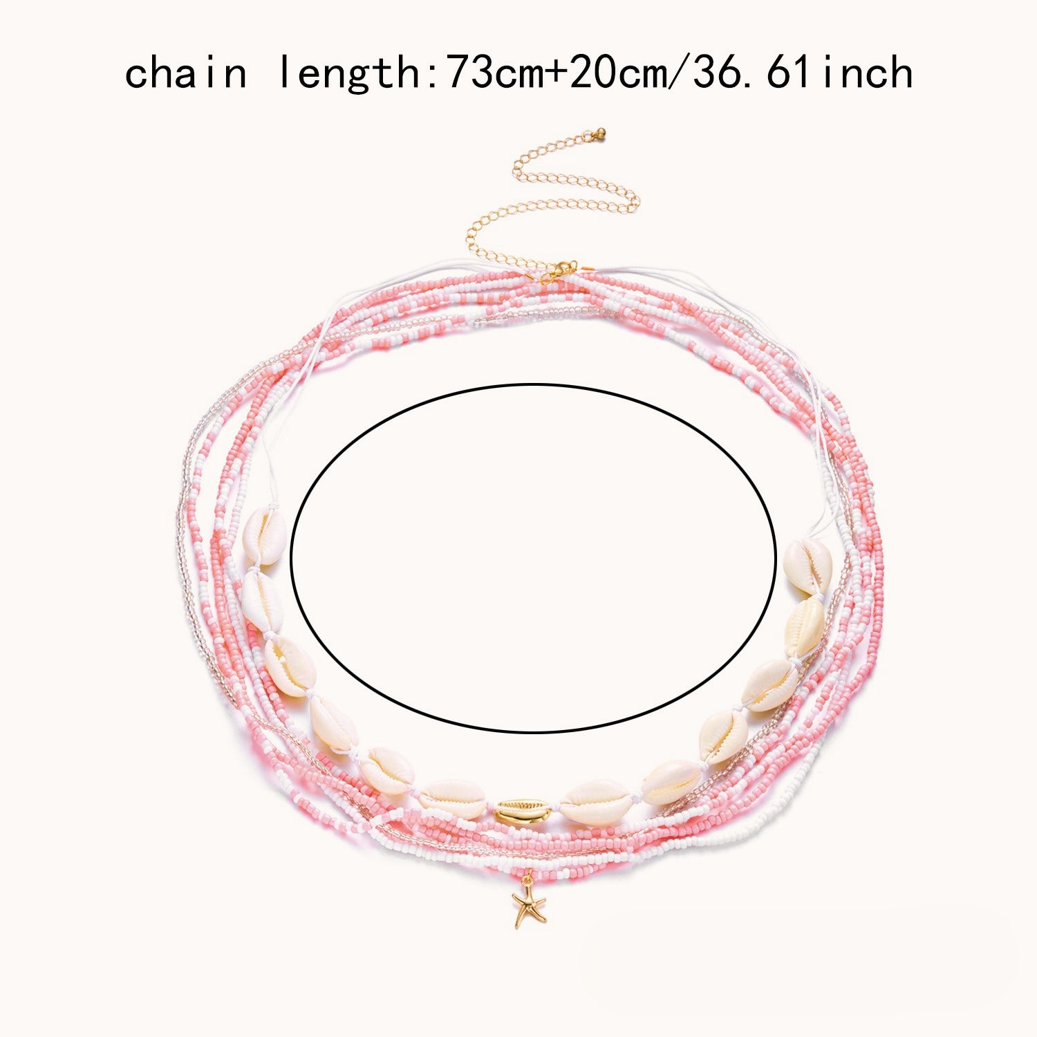 Boho Beaded Shell Starfish Layered Waist Chain