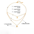 Stainless Steel Star Moon Fringe Choker Necklace