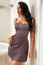 Polka Dot Satin Cami Slip Mini Dress