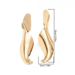 Minimalist Irregular Spiral Geometric Stud Earrings