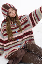 Rainbow Stripe Toggle Hooded Sweater