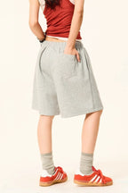 Letter Print Loose Fit Casual Shorts