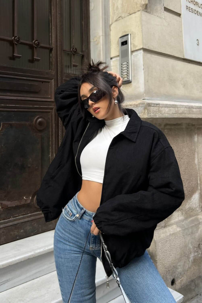 Zip Up Stand Collar Sweatshirt Jacket Main image