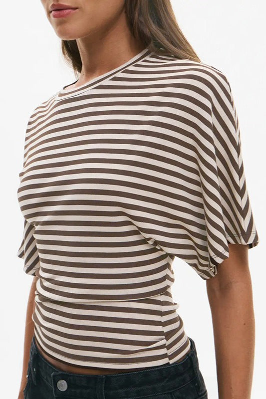 Striped Crew Neck Slim Fit Short Sleeve Tee Secondary image