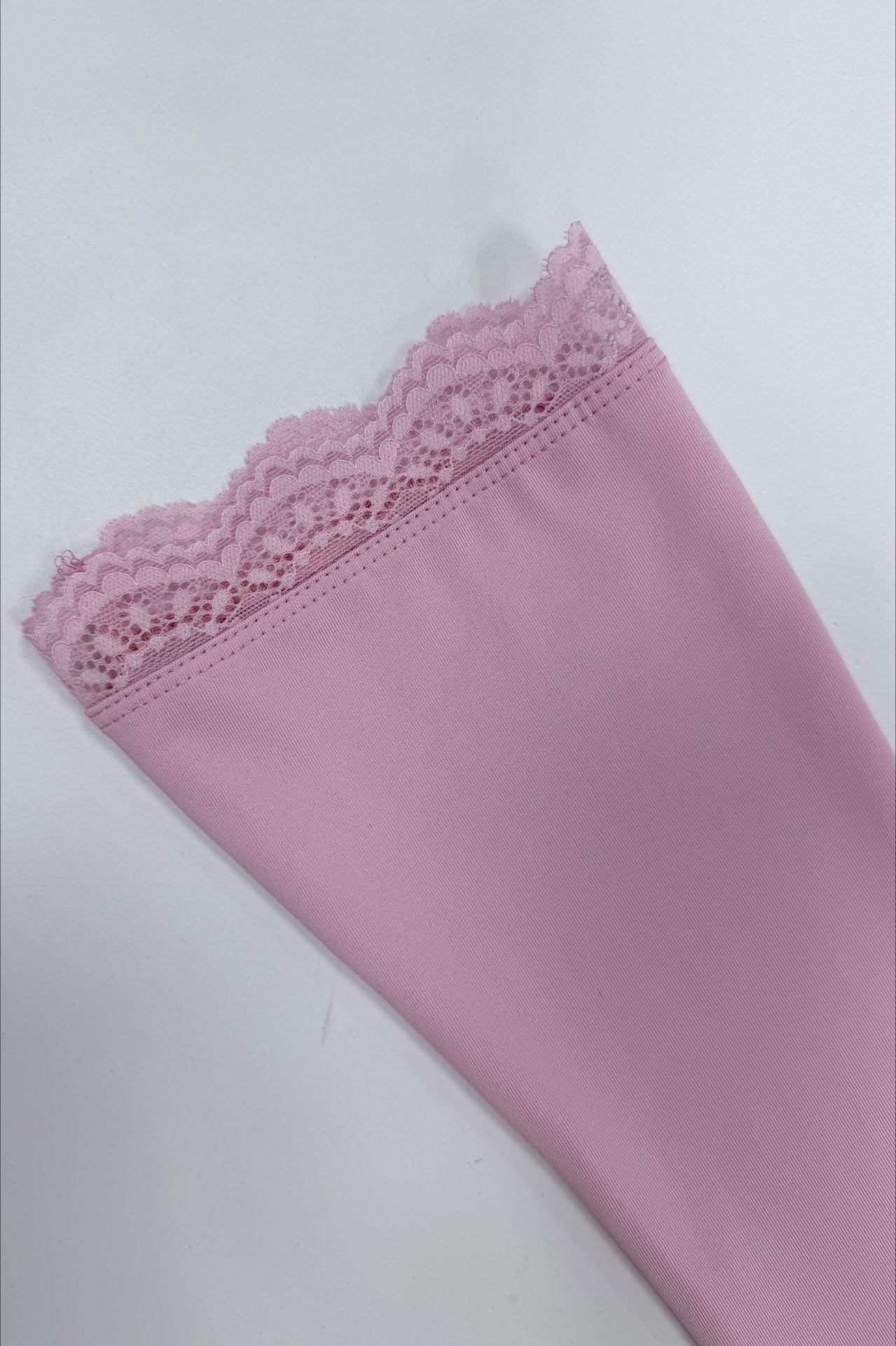 V Neck Lace Trim Bodycon Long Sleeve Tee