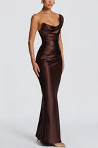 One Shoulder Satin Column Formal Dress