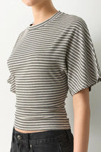 Striped Crew Neck Slim Fit Short Sleeve Tee