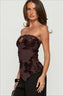 Floral Elegant Slim Fit Strapless Tube Top
