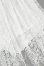 Sexy Sheer Brocade Lace White Jacquard Maxi Skirt