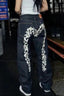 Vintage Letter Printed Loose Straight Leg Hip Hop Casual Jeans