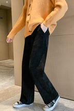 High Waist Corduroy Knit Pants