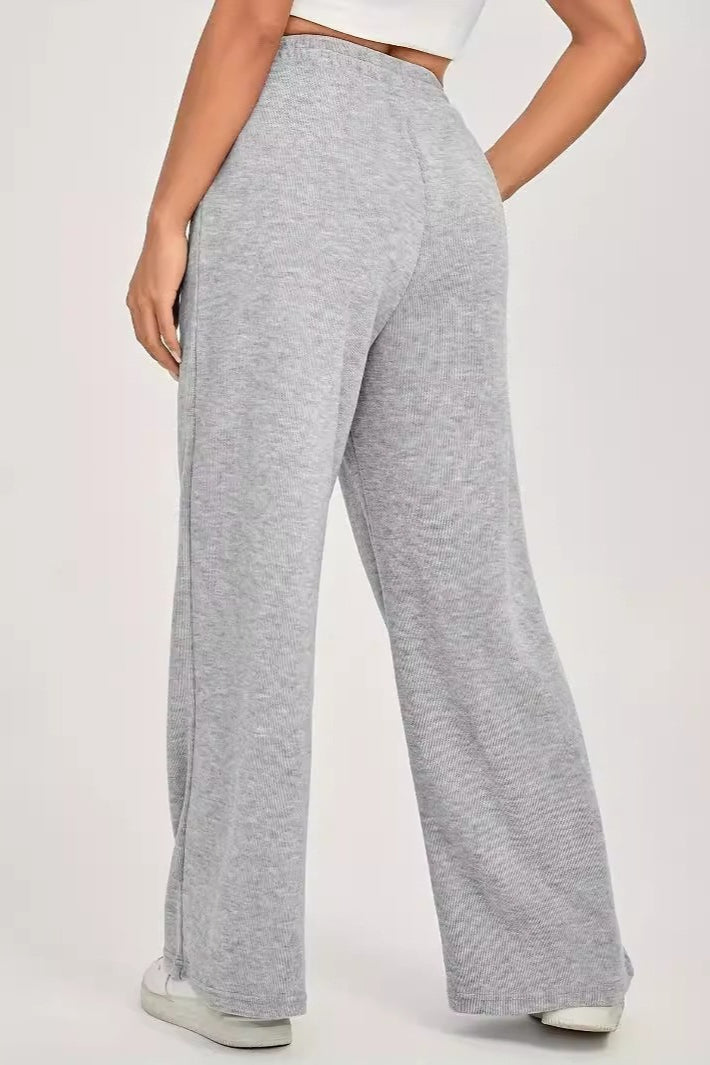 Solid Minimalist High Waist Knit Pants Secondary image