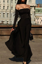 Halter Neck Ball Gown Formal Dress S / Black