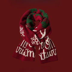Red Chunky Knit Christmas Scarf