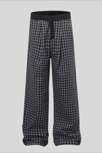 Plaid Button Front Straight Leg Pants