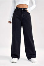 High Waist Chic Straight Relaxed Jeans