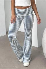 Casual Slim Stripe Flare Pants