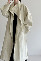 Oversized One Button Stand Collar Overcoat