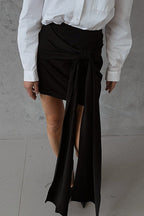 Elegant Satin Loose Mini Work Skirt