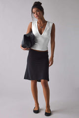 Deep V Ruched Sleeveless Tank Top