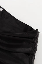 Flared Sleeve Color Block Crop Top Puffy Skirt Set