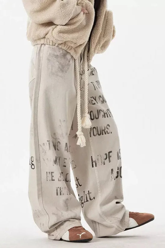 Apricot Graffiti Straight Denim Jeans