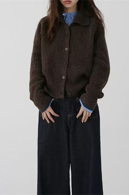 High Neck Shawl Collar Relaxed Sweater Secondary image