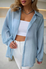 Solid Lightweight Long Sleeve Blouse