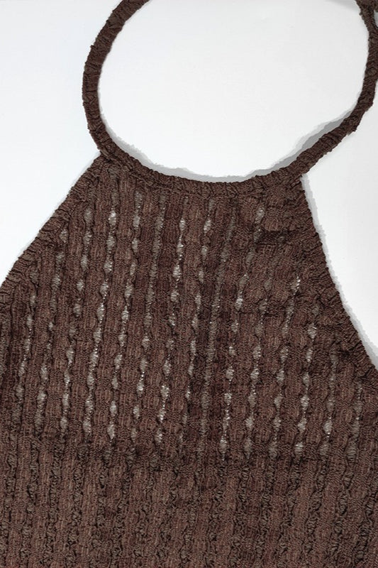 Halter Neck Bodycon Maxi Sweater Dress