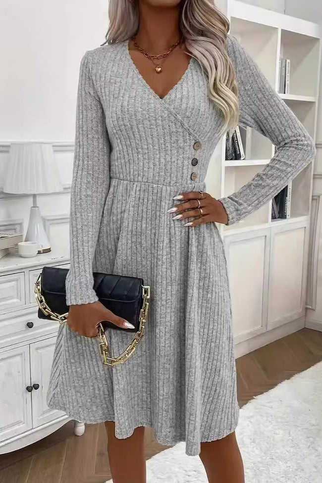 V-Neck Patchwork Sweater Dress Main image