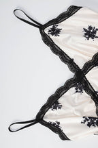 V Neck Lace Patchwork Printed Bodycon Floral Dress