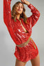Sequin Relaxed Fit Party Blouse