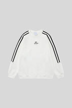 Striped Raglan Logo Oversized Crew Neck Sweatshirt