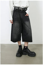 Vintage Y2K Loose Cropped Jeans Dark Gray / XS