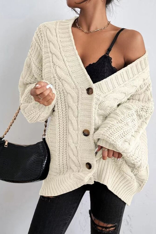 Lantern Sleeve Cable Knit Sweater Main image