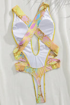 Sexy Snakeskin Print Cutout One Piece Swimwear