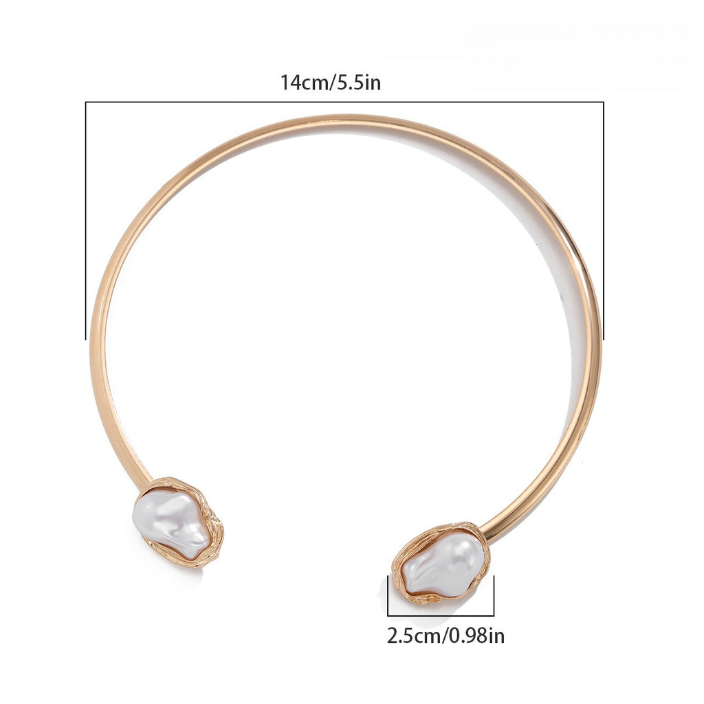 Baroque Irregular Pearl Alloy Collar Necklace