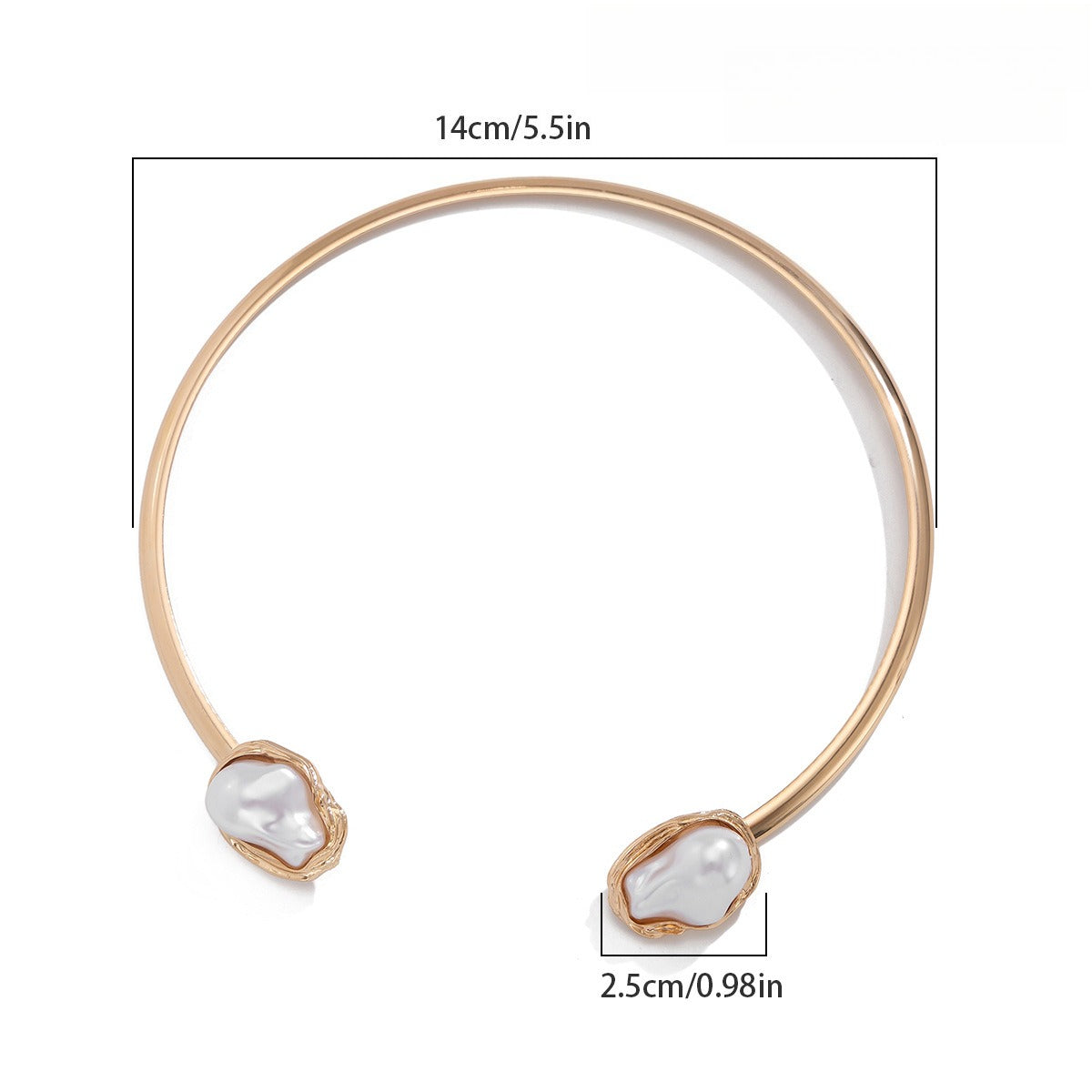 Baroque Irregular Pearl Alloy Collar Necklace
