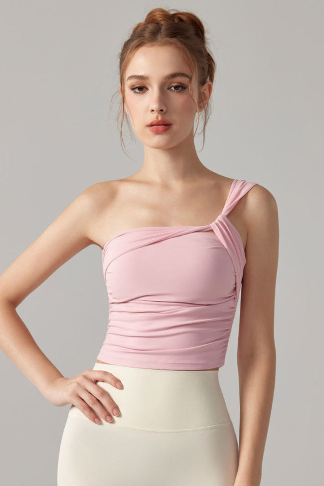 Romantic Single Shoulder Corset Bodycon Crop Top Main image