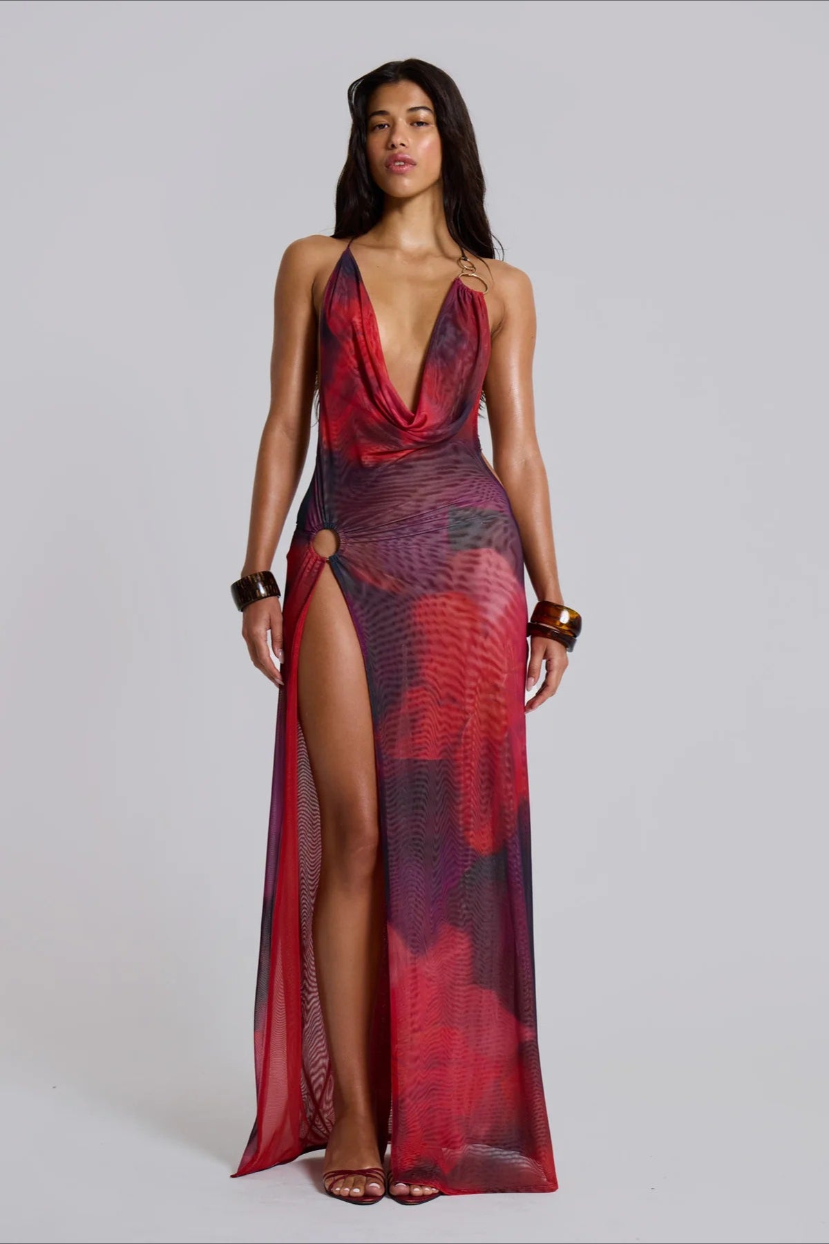 Tie Dye Halter Backless Vacation Dress Main image
