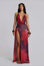 Tie Dye Halter Backless Vacation Dress